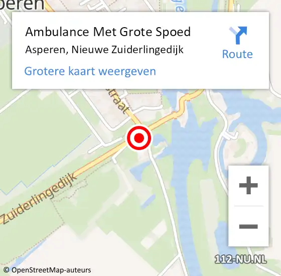 Locatie op kaart van de 112 melding: Ambulance Met Grote Spoed Naar Asperen, Nieuwe Zuiderlingedijk op 21 augustus 2022 17:33