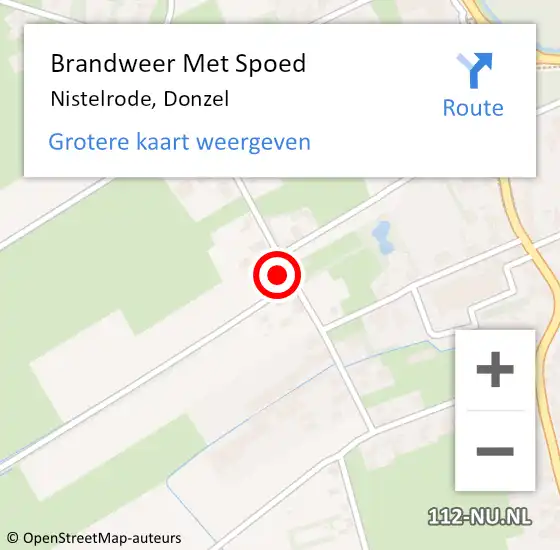 Locatie op kaart van de 112 melding: Brandweer Met Spoed Naar Nistelrode, Donzel op 21 augustus 2022 18:17