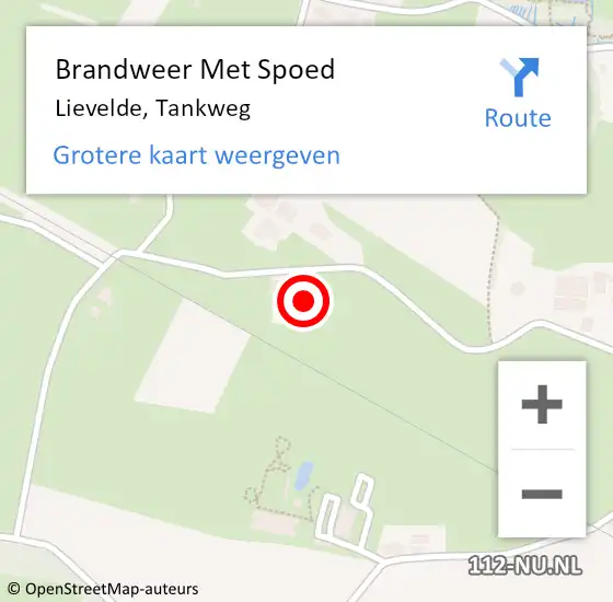 Locatie op kaart van de 112 melding: Brandweer Met Spoed Naar Lievelde, Tankweg op 21 augustus 2022 18:21