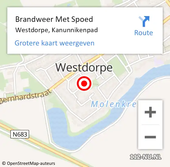 Locatie op kaart van de 112 melding: Brandweer Met Spoed Naar Westdorpe, Kanunnikenpad op 21 augustus 2022 18:54