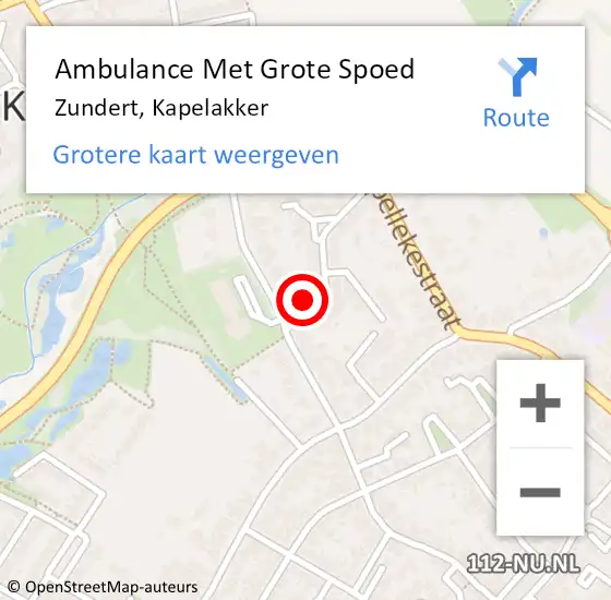 Locatie op kaart van de 112 melding: Ambulance Met Grote Spoed Naar Zundert, Kapelakker op 5 september 2013 21:55