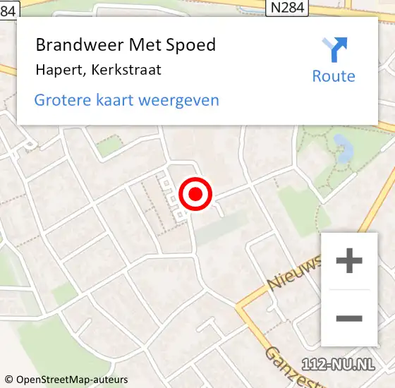 Locatie op kaart van de 112 melding: Brandweer Met Spoed Naar Hapert, Kerkstraat op 21 augustus 2022 19:18