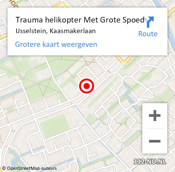 Locatie op kaart van de 112 melding: Trauma helikopter Met Grote Spoed Naar IJsselstein, Kaasmakerlaan op 22 augustus 2022 04:12