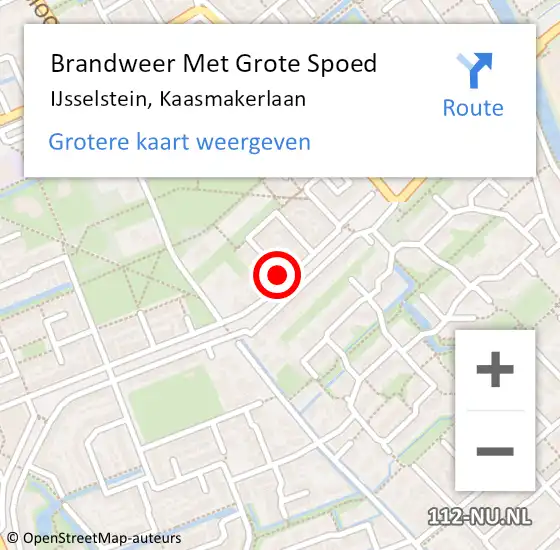 Locatie op kaart van de 112 melding: Brandweer Met Grote Spoed Naar IJsselstein, Kaasmakerlaan op 22 augustus 2022 04:13