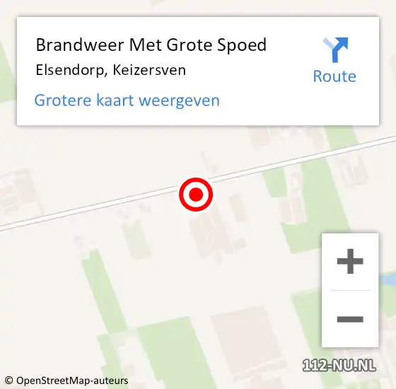 Locatie op kaart van de 112 melding: Brandweer Met Grote Spoed Naar Elsendorp, Keizersven op 22 augustus 2022 07:37