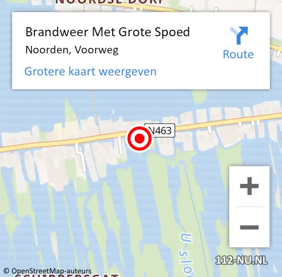 Locatie op kaart van de 112 melding: Brandweer Met Grote Spoed Naar Noorden, Voorweg op 22 augustus 2022 08:56