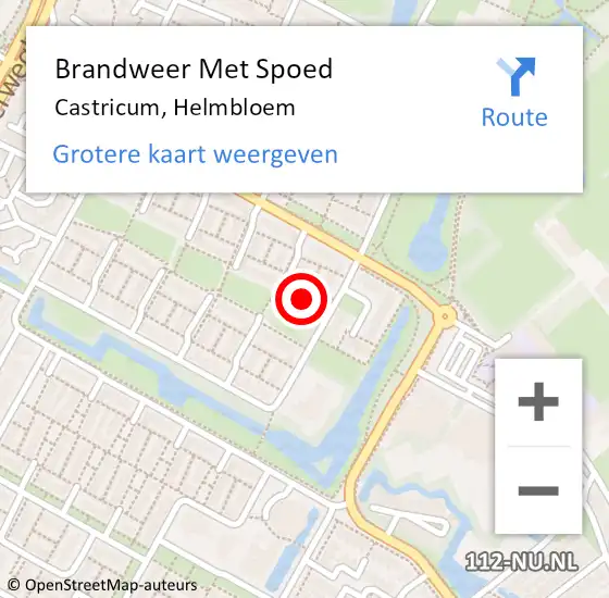 Locatie op kaart van de 112 melding: Brandweer Met Spoed Naar Castricum, Helmbloem op 22 augustus 2022 09:56