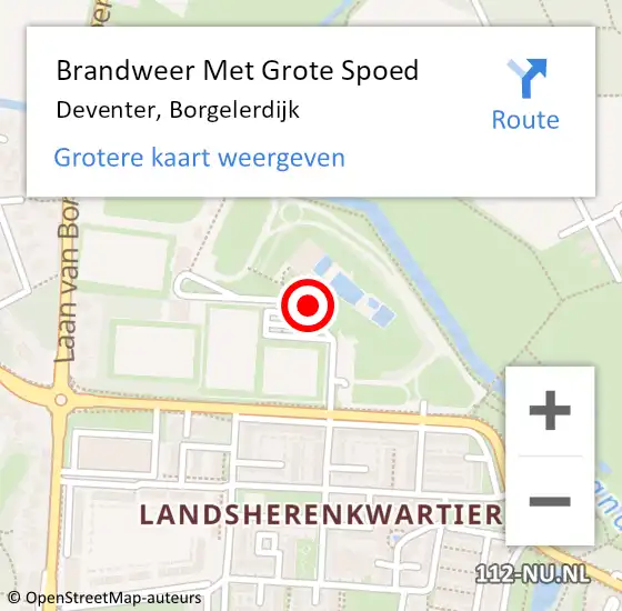 Locatie op kaart van de 112 melding: Brandweer Met Grote Spoed Naar Deventer, Borgelerdijk op 22 augustus 2022 11:38