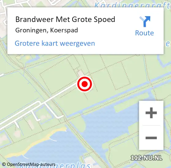 Locatie op kaart van de 112 melding: Brandweer Met Grote Spoed Naar Groningen, Koerspad op 22 augustus 2022 12:09