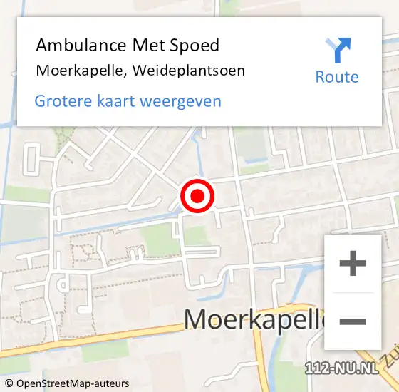 Locatie op kaart van de 112 melding: Ambulance Met Spoed Naar Zevenhuizen, Weideplantsoen op 22 augustus 2022 12:18