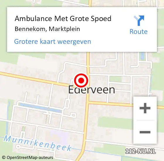 Locatie op kaart van de 112 melding: Ambulance Met Grote Spoed Naar Bennekom, Marktplein op 22 augustus 2022 12:21