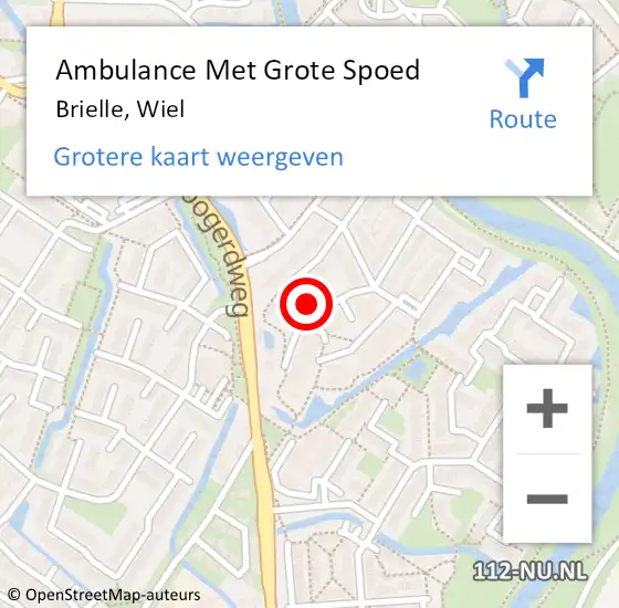 Locatie op kaart van de 112 melding: Ambulance Met Grote Spoed Naar Brielle, Wiel op 22 augustus 2022 12:35