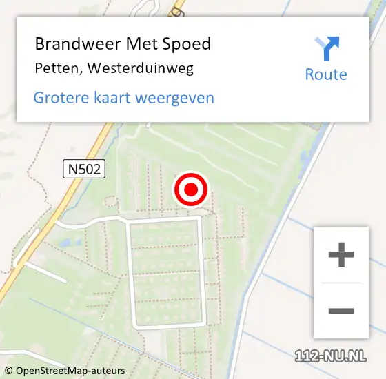 Locatie op kaart van de 112 melding: Brandweer Met Spoed Naar Petten, Westerduinweg op 22 augustus 2022 13:46