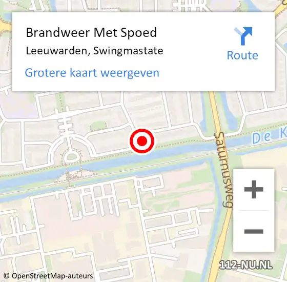 Locatie op kaart van de 112 melding: Brandweer Met Spoed Naar Leeuwarden, Swingmastate op 22 augustus 2022 13:47