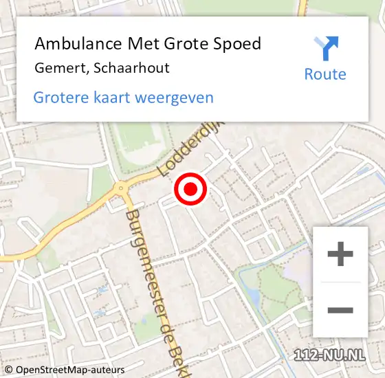 Locatie op kaart van de 112 melding: Ambulance Met Grote Spoed Naar Gemert, Schaarhout op 27 juli 2014 09:31