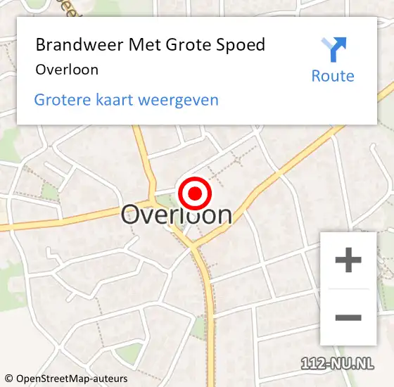 Locatie op kaart van de 112 melding: Brandweer Met Grote Spoed Naar Overloon op 22 augustus 2022 14:58