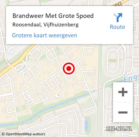 Locatie op kaart van de 112 melding: Brandweer Met Grote Spoed Naar Roosendaal, Vijfhuizenberg op 22 augustus 2022 15:09