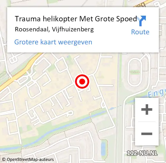 Locatie op kaart van de 112 melding: Trauma helikopter Met Grote Spoed Naar Roosendaal, Vijfhuizenberg op 22 augustus 2022 15:10