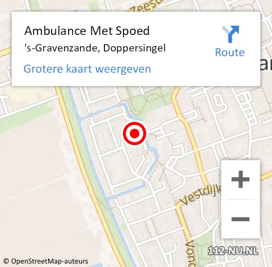 Locatie op kaart van de 112 melding: Ambulance Met Spoed Naar 's-Gravenzande, Doppersingel op 22 augustus 2022 15:15