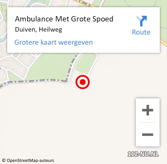 Locatie op kaart van de 112 melding: Ambulance Met Grote Spoed Naar Duiven, Heilweg op 22 augustus 2022 15:36