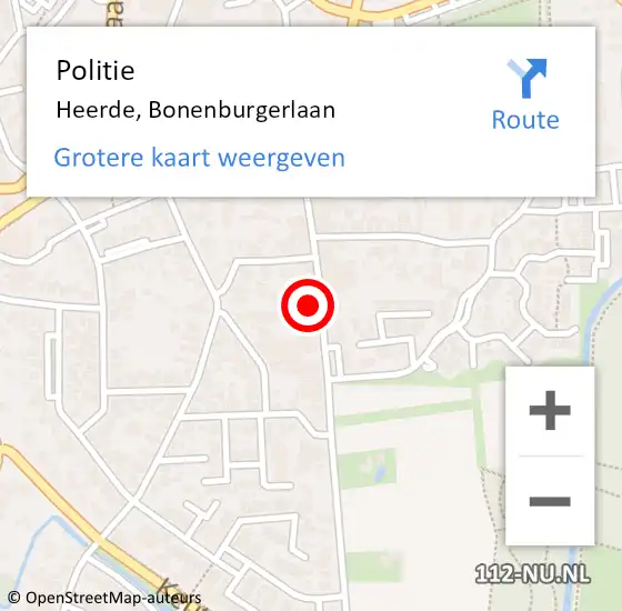 Locatie op kaart van de 112 melding: Politie Heerde, Bonenburgerlaan op 22 augustus 2022 17:00