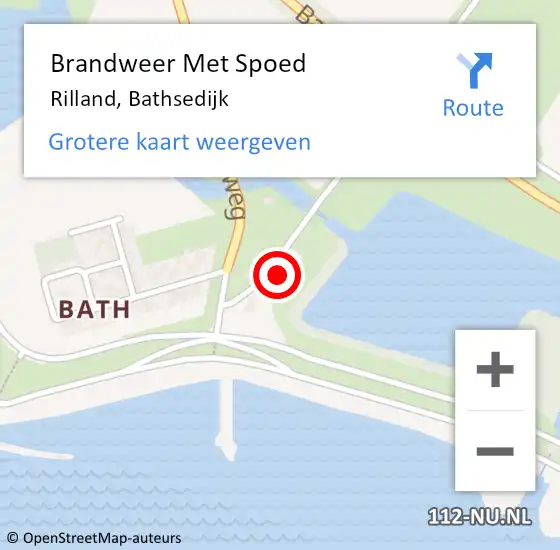 Locatie op kaart van de 112 melding: Brandweer Met Spoed Naar Rilland, Bathsedijk op 22 augustus 2022 17:03