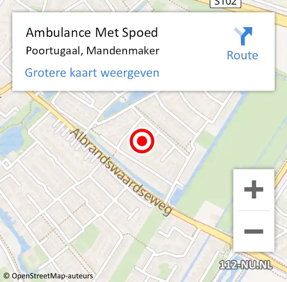 Locatie op kaart van de 112 melding: Ambulance Met Spoed Naar Poortugaal, Mandenmaker op 22 augustus 2022 17:27