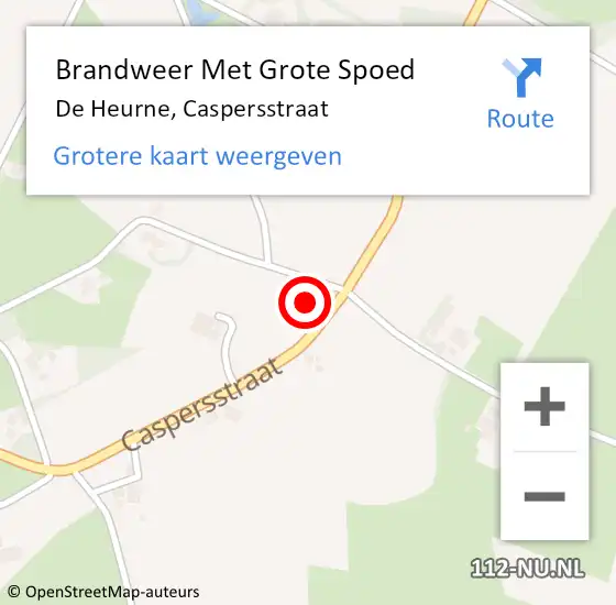 Locatie op kaart van de 112 melding: Brandweer Met Grote Spoed Naar De Heurne, Caspersstraat op 22 augustus 2022 18:03