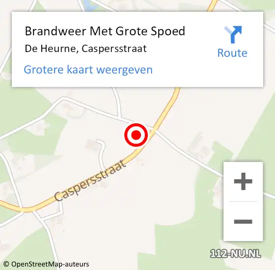 Locatie op kaart van de 112 melding: Brandweer Met Grote Spoed Naar De Heurne, Caspersstraat op 22 augustus 2022 18:07