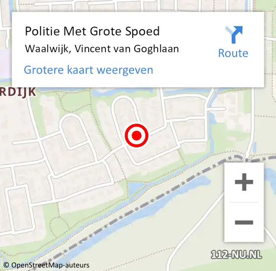 Locatie op kaart van de 112 melding: Politie Met Grote Spoed Naar Waalwijk, Vincent van Goghlaan op 22 augustus 2022 18:31