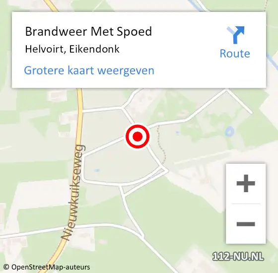 Locatie op kaart van de 112 melding: Brandweer Met Spoed Naar Helvoirt, Eikendonk op 22 augustus 2022 19:35