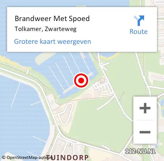 Locatie op kaart van de 112 melding: Brandweer Met Spoed Naar Tolkamer, Zwarteweg op 22 augustus 2022 20:41