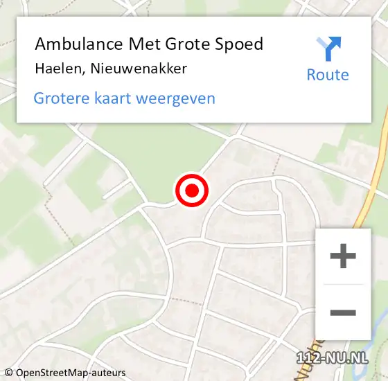 Locatie op kaart van de 112 melding: Ambulance Met Grote Spoed Naar Haelen, Nieuwenakker op 22 augustus 2022 21:44