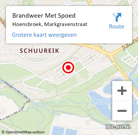 Locatie op kaart van de 112 melding: Brandweer Met Spoed Naar Hoensbroek, Markgravenstraat op 22 augustus 2022 23:03