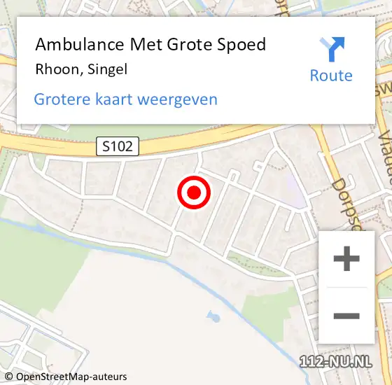 Locatie op kaart van de 112 melding: Ambulance Met Grote Spoed Naar Rhoon, Singel op 23 augustus 2022 01:35