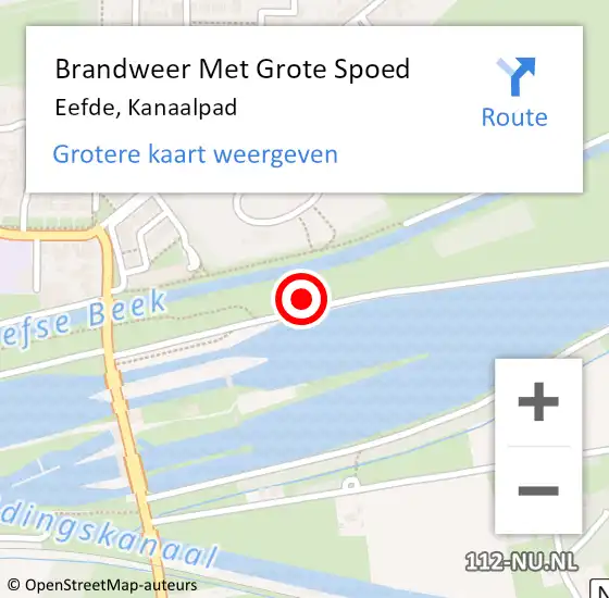 Locatie op kaart van de 112 melding: Brandweer Met Grote Spoed Naar Eefde, Kanaalpad op 23 augustus 2022 02:32