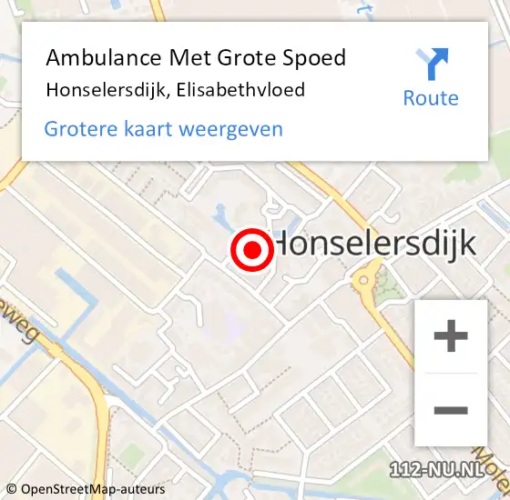 Locatie op kaart van de 112 melding: Ambulance Met Grote Spoed Naar Honselersdijk, Elisabethvloed op 23 augustus 2022 03:21