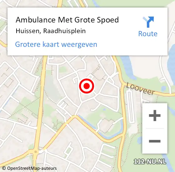 Locatie op kaart van de 112 melding: Ambulance Met Grote Spoed Naar Huissen, Raadhuisplein op 23 augustus 2022 04:44