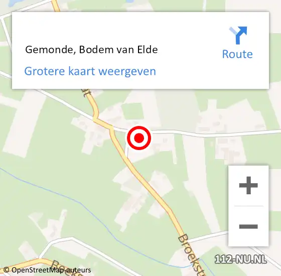 Locatie op kaart van de 112 melding:  Gemonde, Bodem van Elde op 23 augustus 2022 05:57