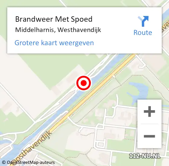 Locatie op kaart van de 112 melding: Brandweer Met Spoed Naar Middelharnis, Westhavendijk op 23 augustus 2022 06:34