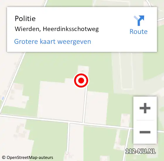 Locatie op kaart van de 112 melding: Politie Wierden, Heerdinksschotweg op 23 augustus 2022 07:11