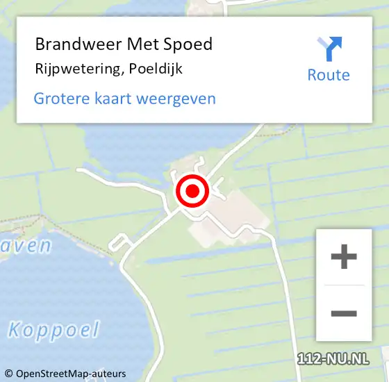 Locatie op kaart van de 112 melding: Brandweer Met Spoed Naar Rijpwetering, Poeldijk op 23 augustus 2022 08:00