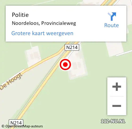 Locatie op kaart van de 112 melding: Politie Noordeloos, Provincialeweg op 23 augustus 2022 08:30