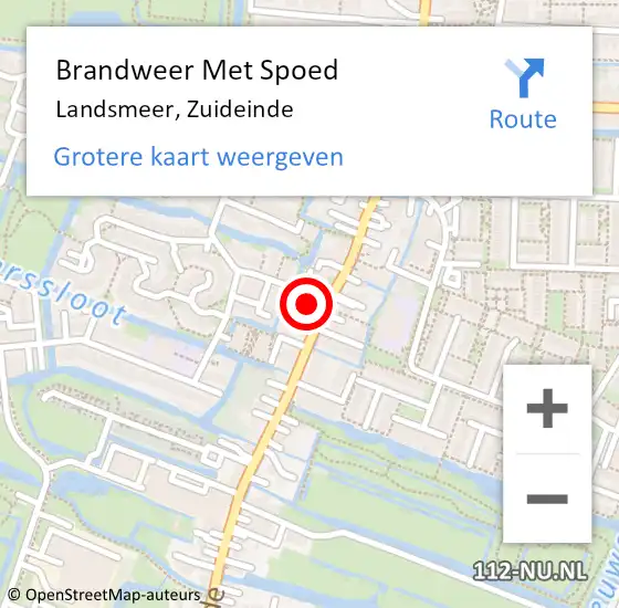 Locatie op kaart van de 112 melding: Brandweer Met Spoed Naar Landsmeer, Zuideinde op 23 augustus 2022 08:34