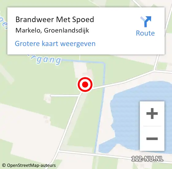 Locatie op kaart van de 112 melding: Brandweer Met Spoed Naar Markelo, Groenlandsdijk op 23 augustus 2022 10:03