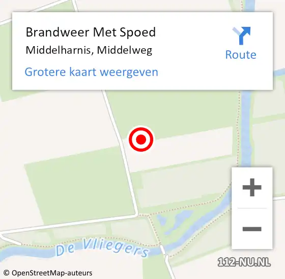 Locatie op kaart van de 112 melding: Brandweer Met Spoed Naar Middelharnis, Middelweg op 23 augustus 2022 10:25