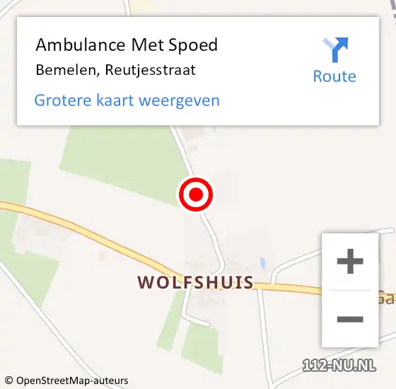 Locatie op kaart van de 112 melding: Ambulance Met Spoed Naar Bemelen, Reutjesstraat op 27 juli 2014 10:57