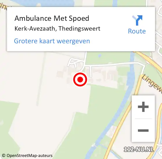 Locatie op kaart van de 112 melding: Ambulance Met Spoed Naar Kerk-Avezaath, Thedingsweert op 23 augustus 2022 11:39