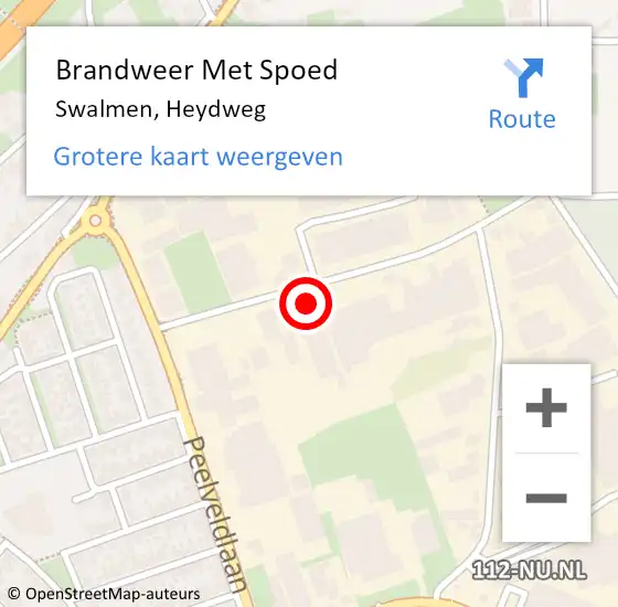 Locatie op kaart van de 112 melding: Brandweer Met Spoed Naar Swalmen, Heydweg op 23 augustus 2022 11:57