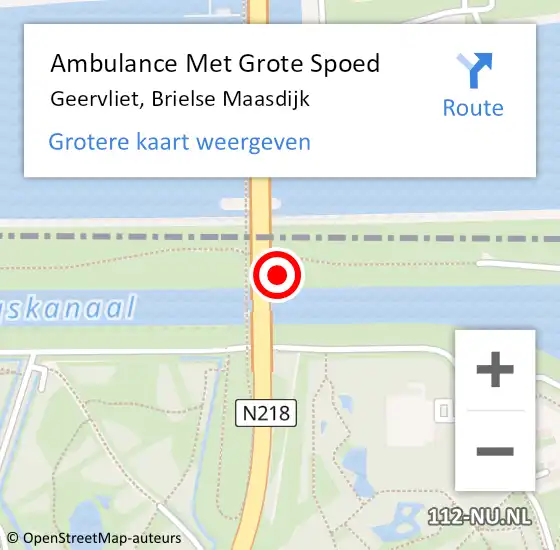 Locatie op kaart van de 112 melding: Ambulance Met Grote Spoed Naar Geervliet, Brielse Maasdijk op 23 augustus 2022 12:31